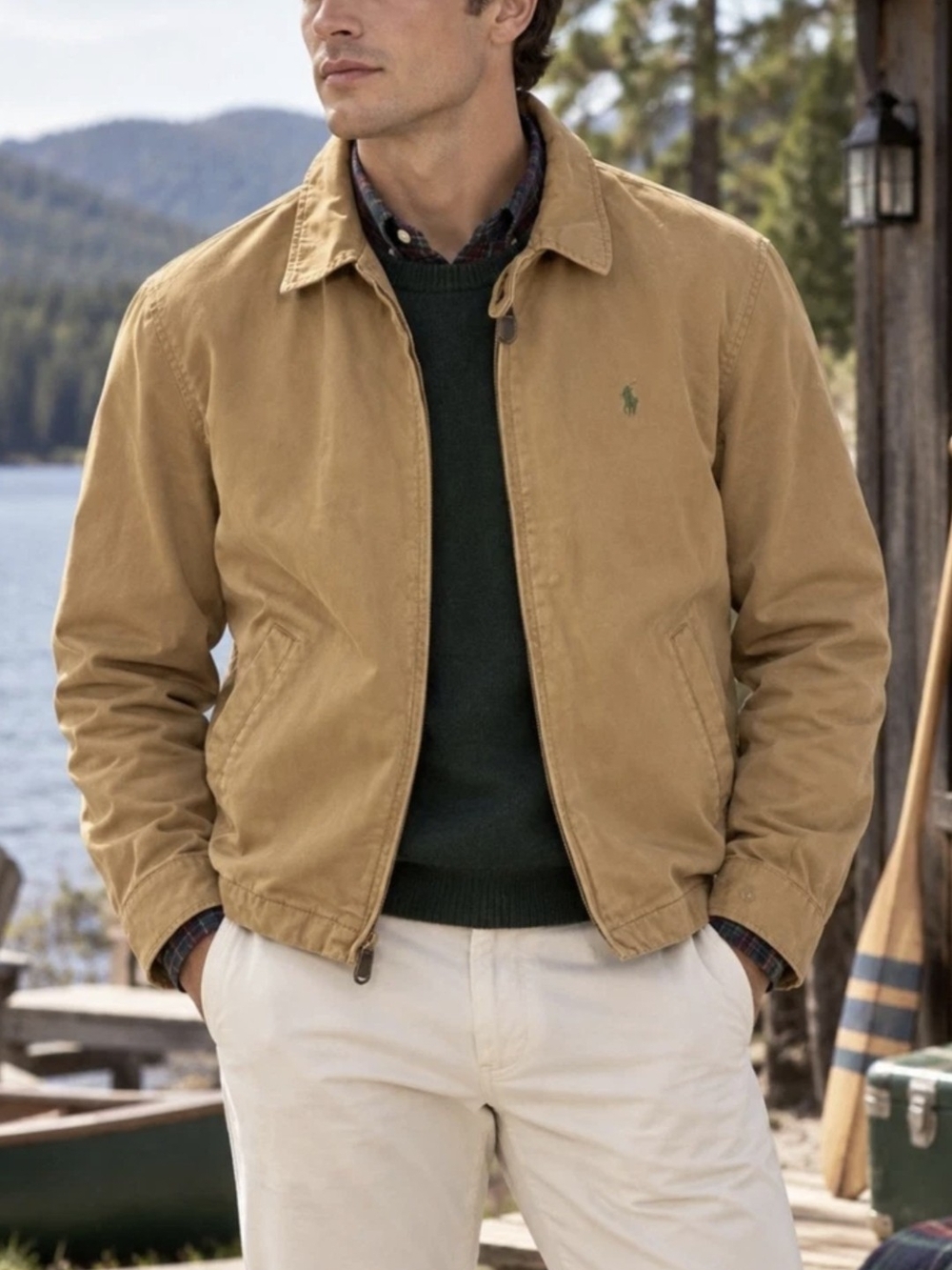 Polo Ralph Lauren Tan Cotton Bomber Jacket XXL NEW WITH TAGS
